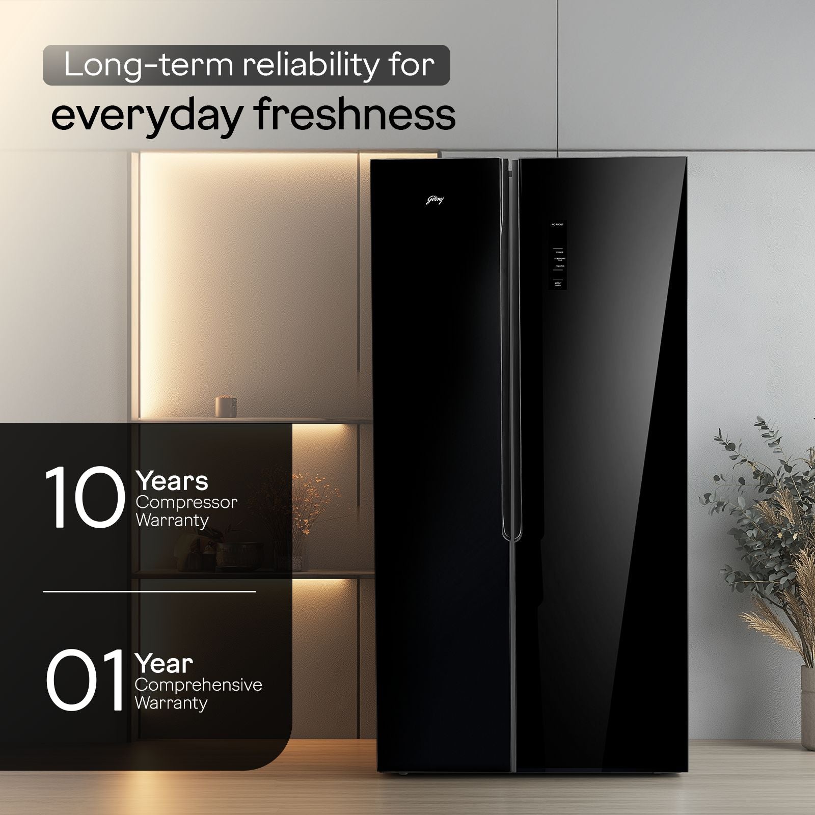 Godrej 600 Litres 3 Star Frost Free Side by Side Refrigerator with Powered By AI (RS EON VELVET 646C RIT, Opera Black)