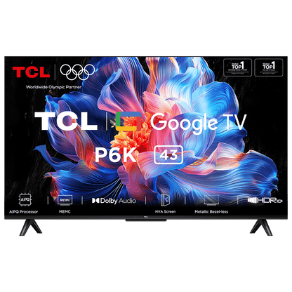 TCL P6K 109.22 cm (43 inch) 4K Ultra HD LED Smart Google TV with Google Voice Assistant (2025 model)