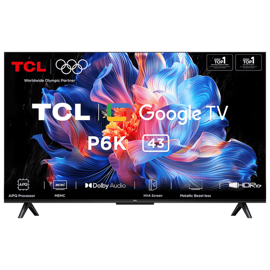 TCL P6K 109.22 cm (43 inch) 4K Ultra HD LED Smart Google TV with Google Voice Assistant (2025 model)