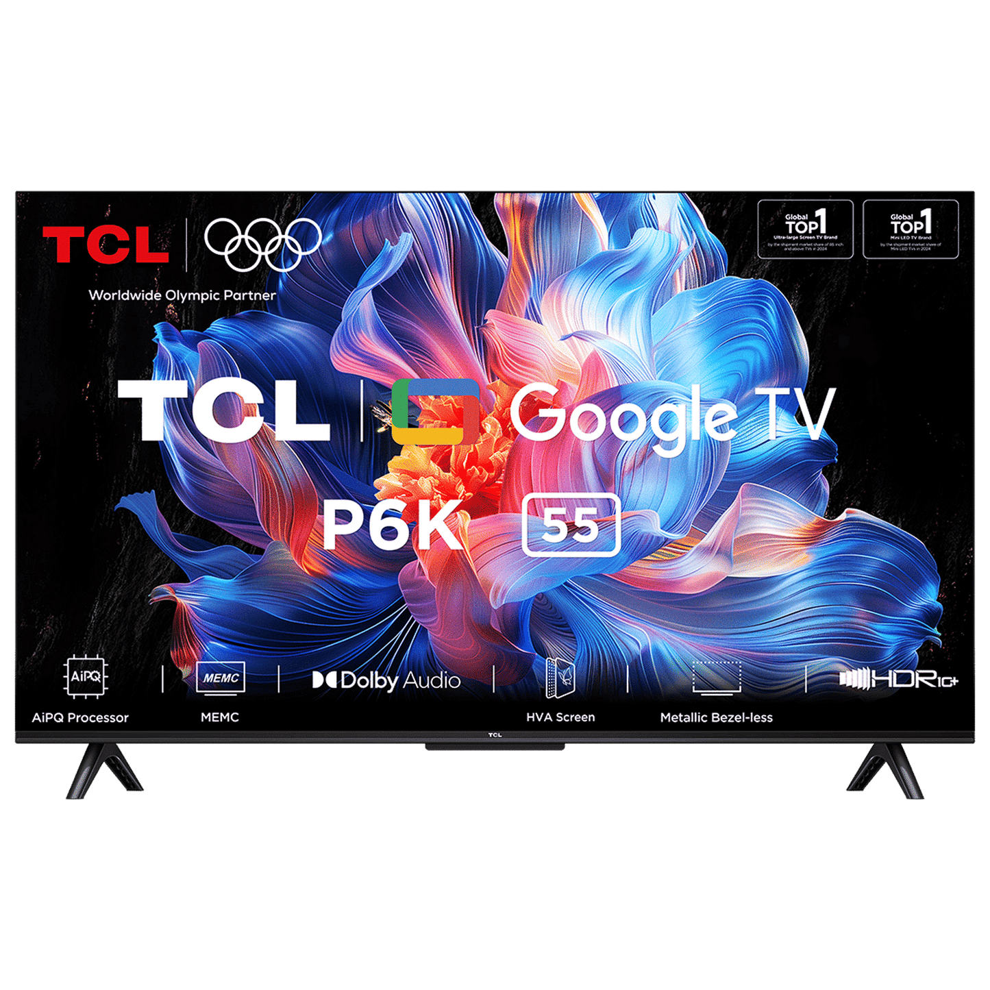 TCL P6K 139.7 cm (55 inch) 4K Ultra HD LED Smart Google TV with Google Voice Assistant (2025 model)