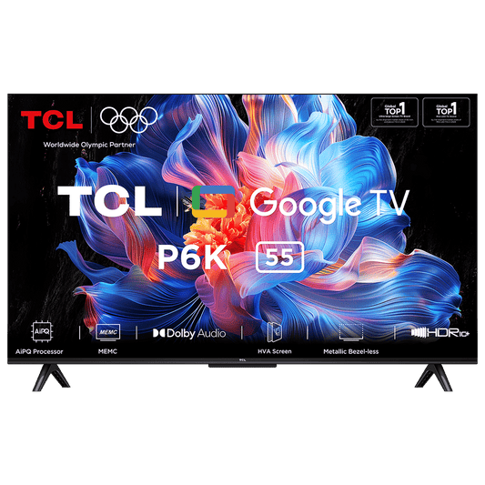 TCL P6K 139.7 cm (55 inch) 4K Ultra HD LED Smart Google TV with Google Voice Assistant (2025 model)