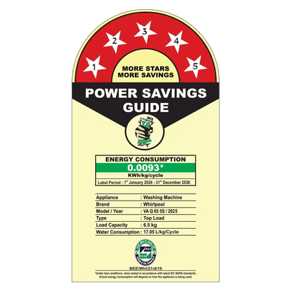 Whirlpool 6.5 kg 5 Star Fully Automatic Top Load Washing Machine (Magic Clean, 31659, 6th Sense Technology, Grey)