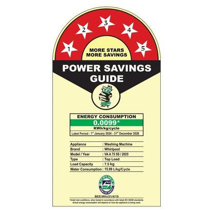 Whirlpool 7.5 kg 5 Star Fully Automatic Top Load Washing Machine (Magic Clean, 31611, 6th Sense Technology, Grey)