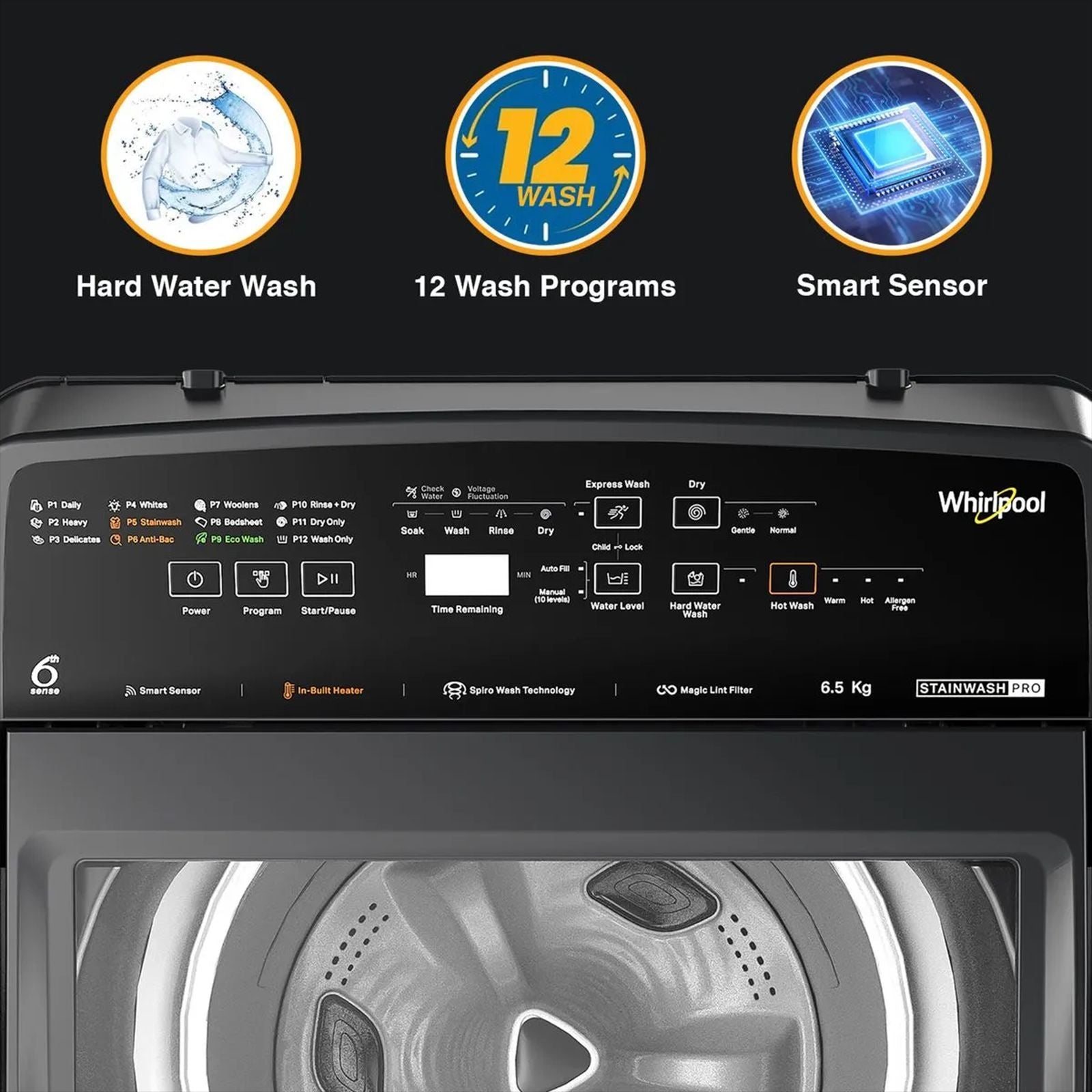 Whirlpool 7.5 kg 5 Star Fully Automatic Top Load Washing Machine (Magic Clean Pro, 31667, 6th Sense Technology, Grey)