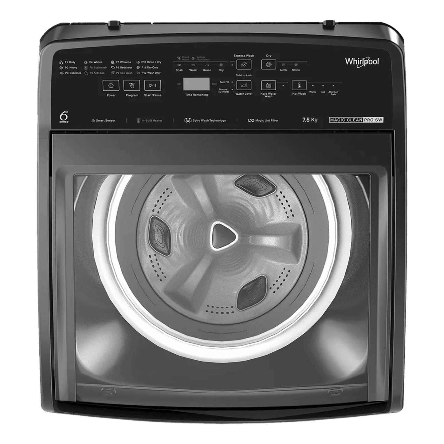 Whirlpool 7.5 kg 5 Star Fully Automatic Top Load Washing Machine (Magic Clean Pro, 31667, 6th Sense Technology, Grey)