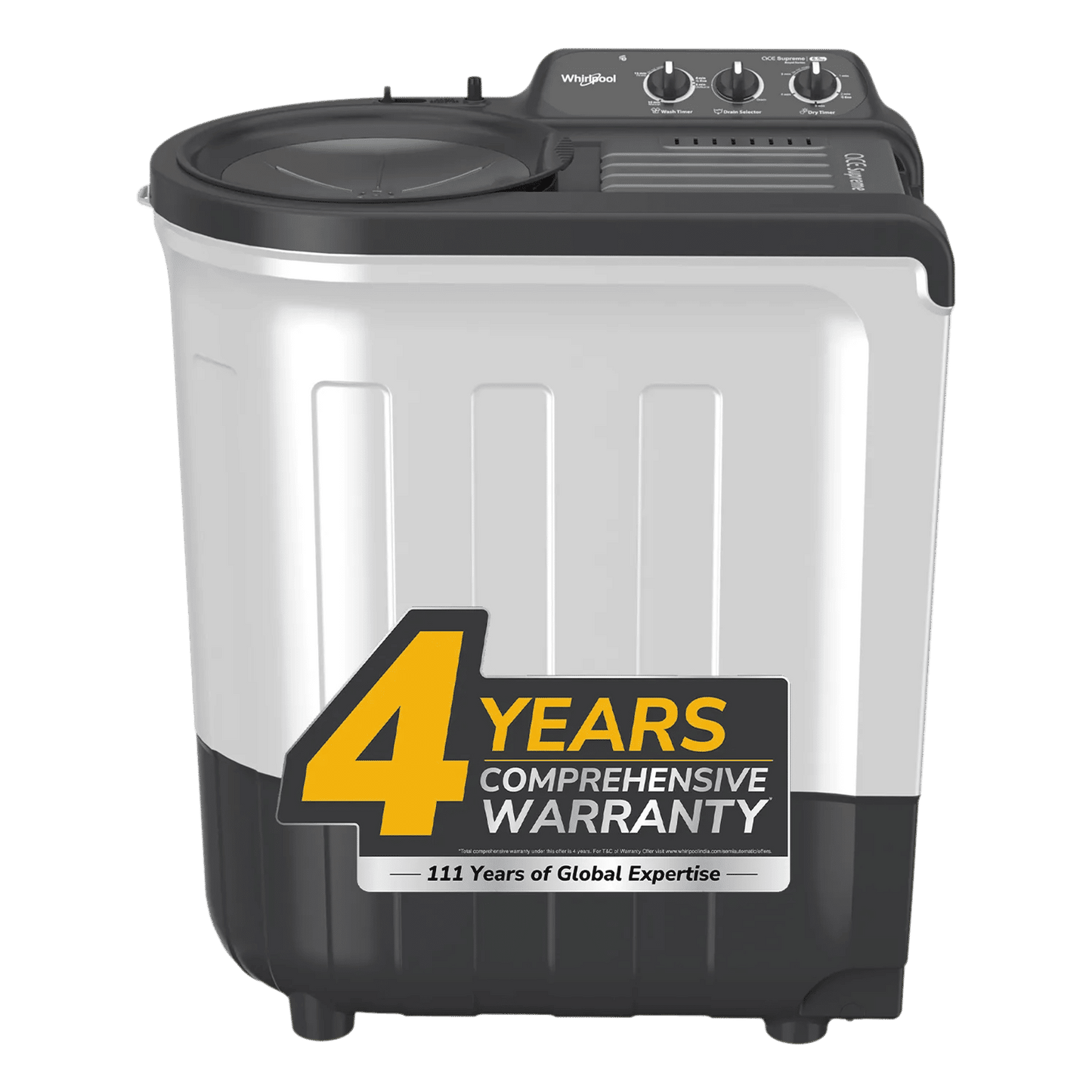 Whirlpool 6.5 kg 5 Star Semi Automatic Washing Machine with In built Scrubber (Magic Clean , 30337, Grey)