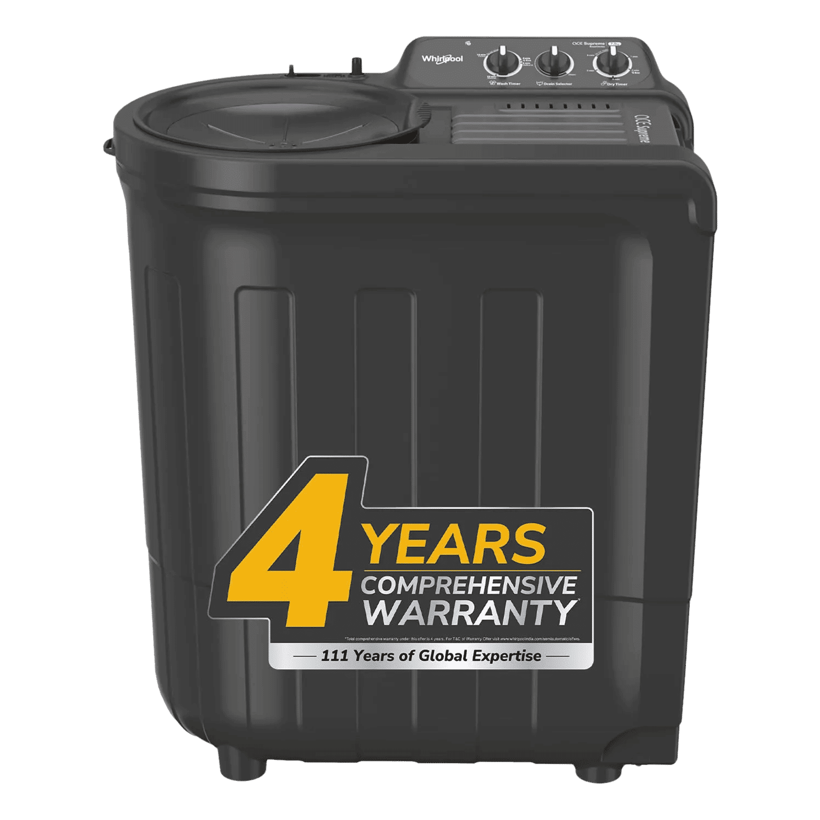 Whirlpool 7.5 kg 5 Star Semi Automatic Washing Machine with In built Scrubber (Magic Clean, 30291, Grey)