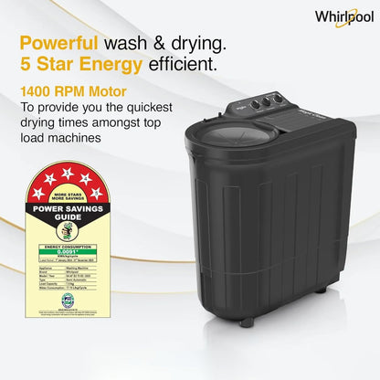 Whirlpool 7.5 kg 5 Star Semi Automatic Washing Machine with In built Scrubber (Magic Clean, 30291, Grey)