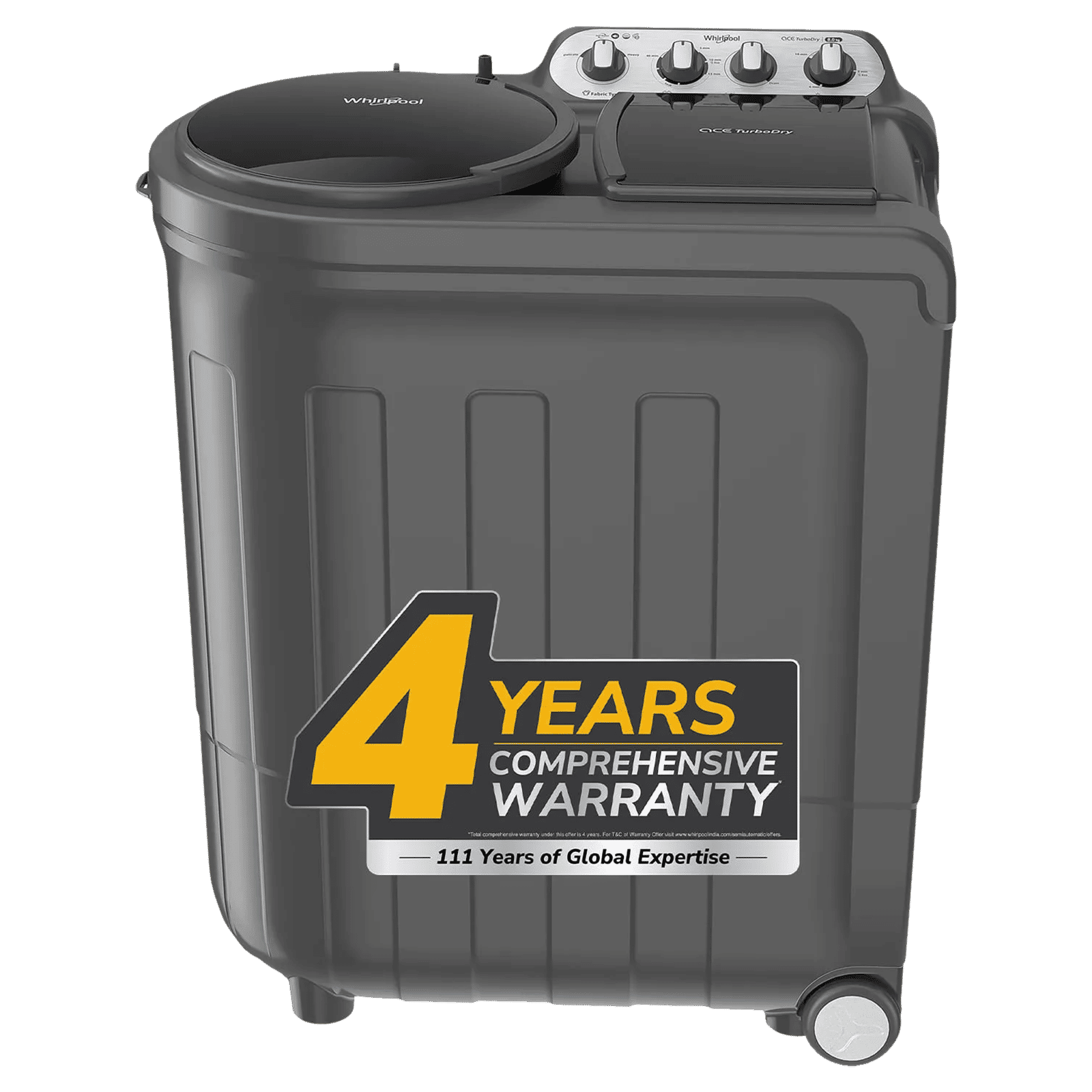 Whirlpool 8.0 kg 5 Star Semi Automatic Washing Machine with In built Scrubber (Magic Clean, 30318, Grey)