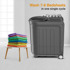 Whirlpool 8.0 kg 5 Star Semi Automatic Washing Machine with In built Scrubber (Magic Clean, 30318, Grey)