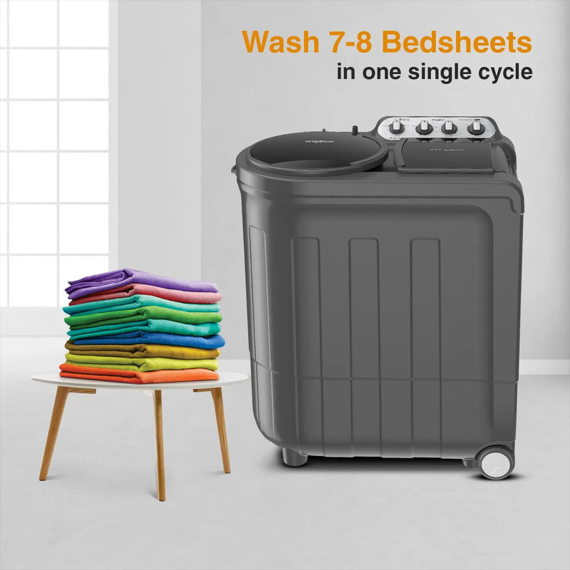 Whirlpool 8.0 kg 5 Star Semi Automatic Washing Machine with In built Scrubber (Magic Clean, 30318, Grey)