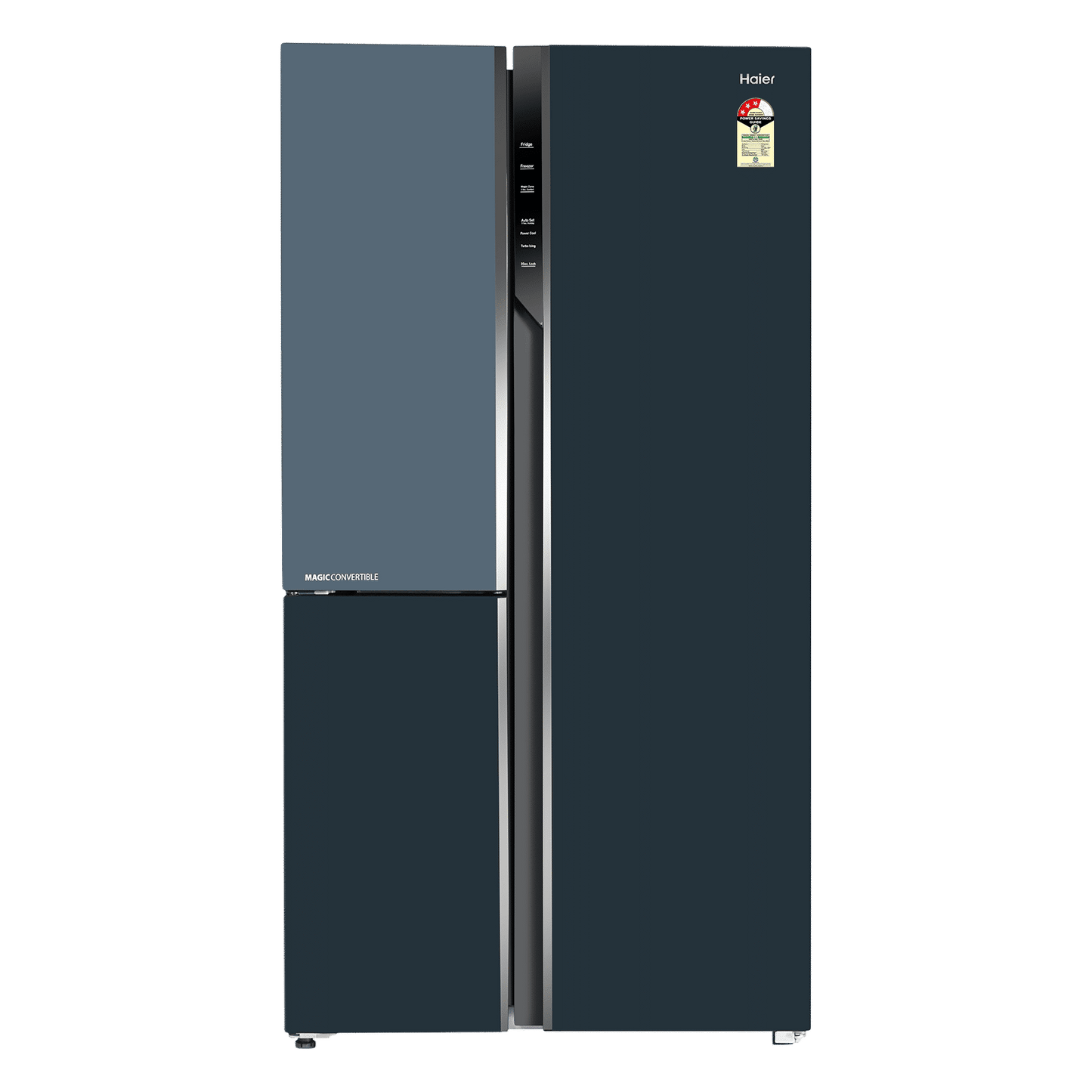 Haier Vogue Series 598 Litres 3 Star Frost Free Side by Side Door Smart Wifi Enabled Refrigerator with Deo Fresh Technology (HRT-683GOGU1, Grey Onyx Glass)