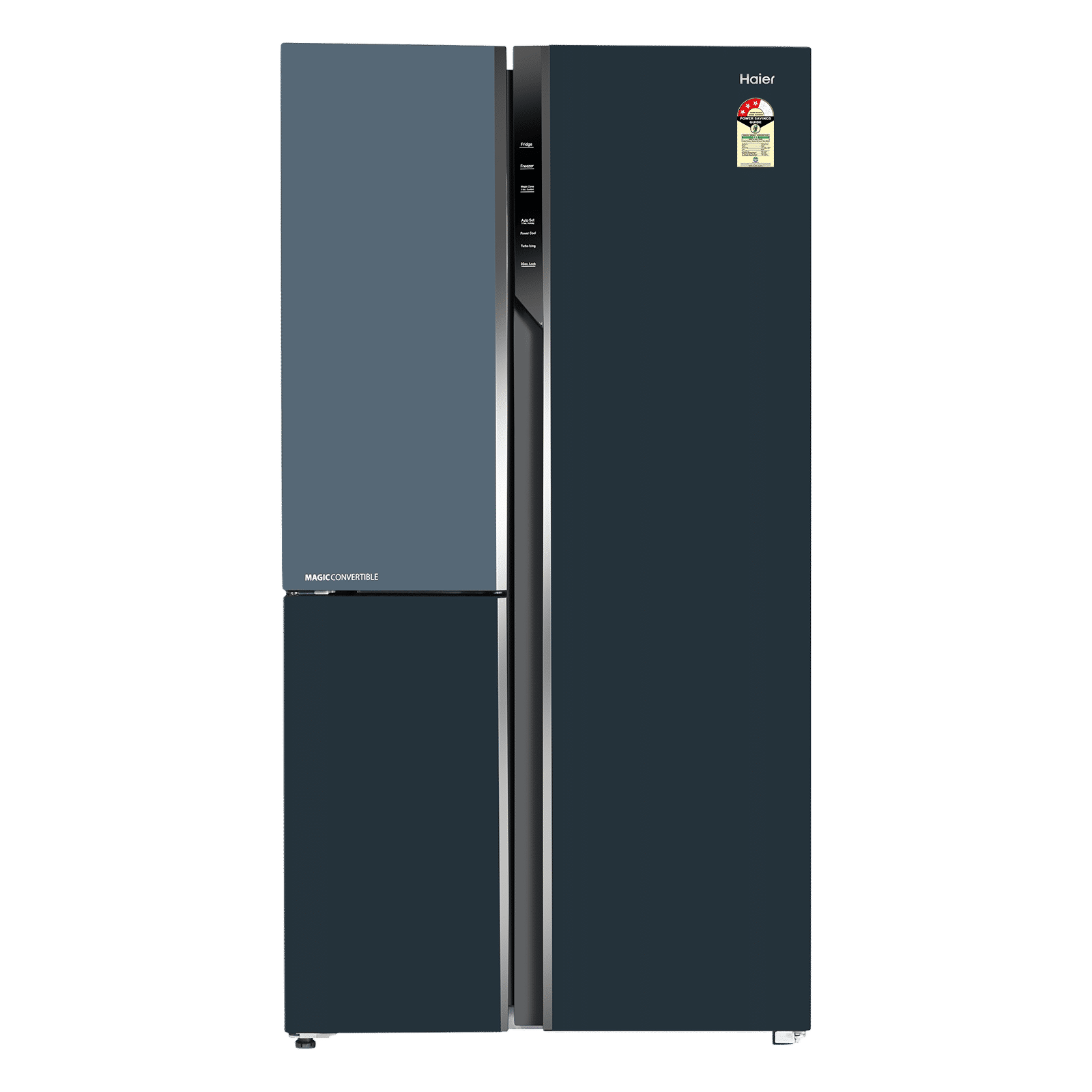 Haier Vogue Series 598 Litres 3 Star Frost Free Side by Side Door Smart Wifi Enabled Refrigerator with Deo Fresh Technology (HRT-683GOGU1, Grey Onyx Glass)