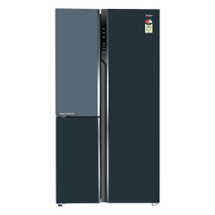 Haier Vogue Series 598 Litres 3 Star Frost Free Side by Side Door Smart Wifi Enabled Refrigerator with Deo Fresh Technology (HRT-683GOGU1, Grey Onyx Glass)