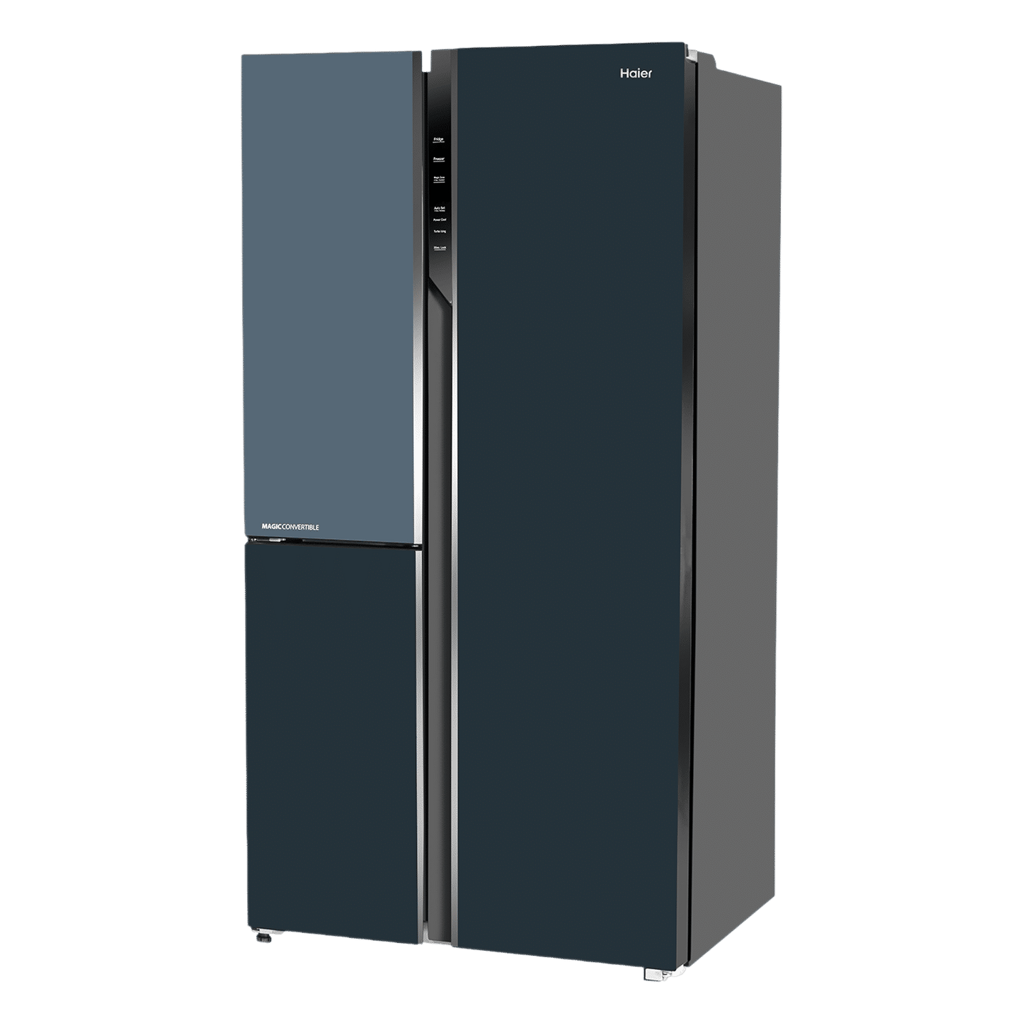 Haier Vogue Series 598 Litres 3 Star Frost Free Side by Side Door Smart Wifi Enabled Refrigerator with Deo Fresh Technology (HRT-683GOGU1, Grey Onyx Glass)