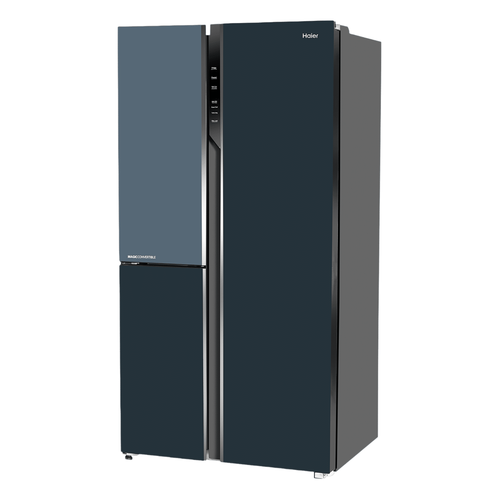 Haier Vogue Series 598 Litres 3 Star Frost Free Side by Side Door Smart Wifi Enabled Refrigerator with Deo Fresh Technology (HRT-683GOGU1, Grey Onyx Glass)