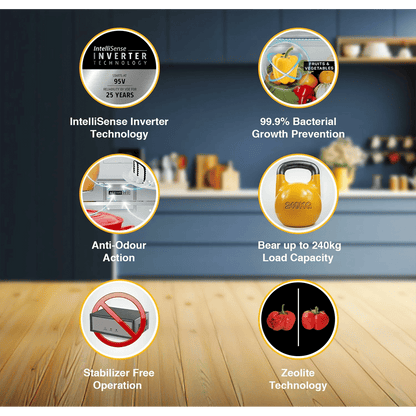 Whirlpool Intellifresh 235 Litres 3 Star Frost Free Double Door Convertible Refrigerator with 6th Sense Technology (22139, Grey)