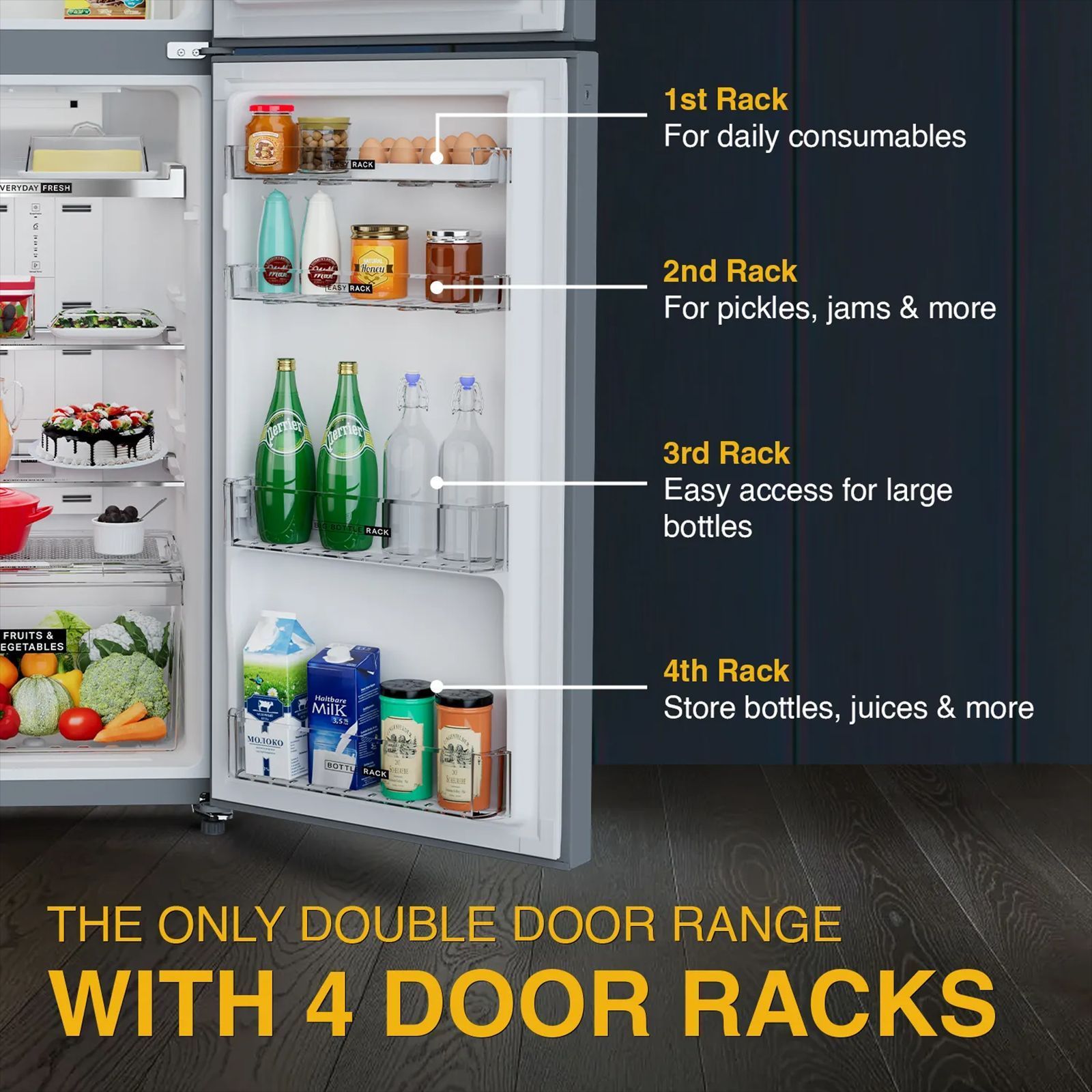 Whirlpool Intellifresh 235 Litres 3 Star Frost Free Double Door Convertible Refrigerator with 6th Sense Technology (22139, Grey)