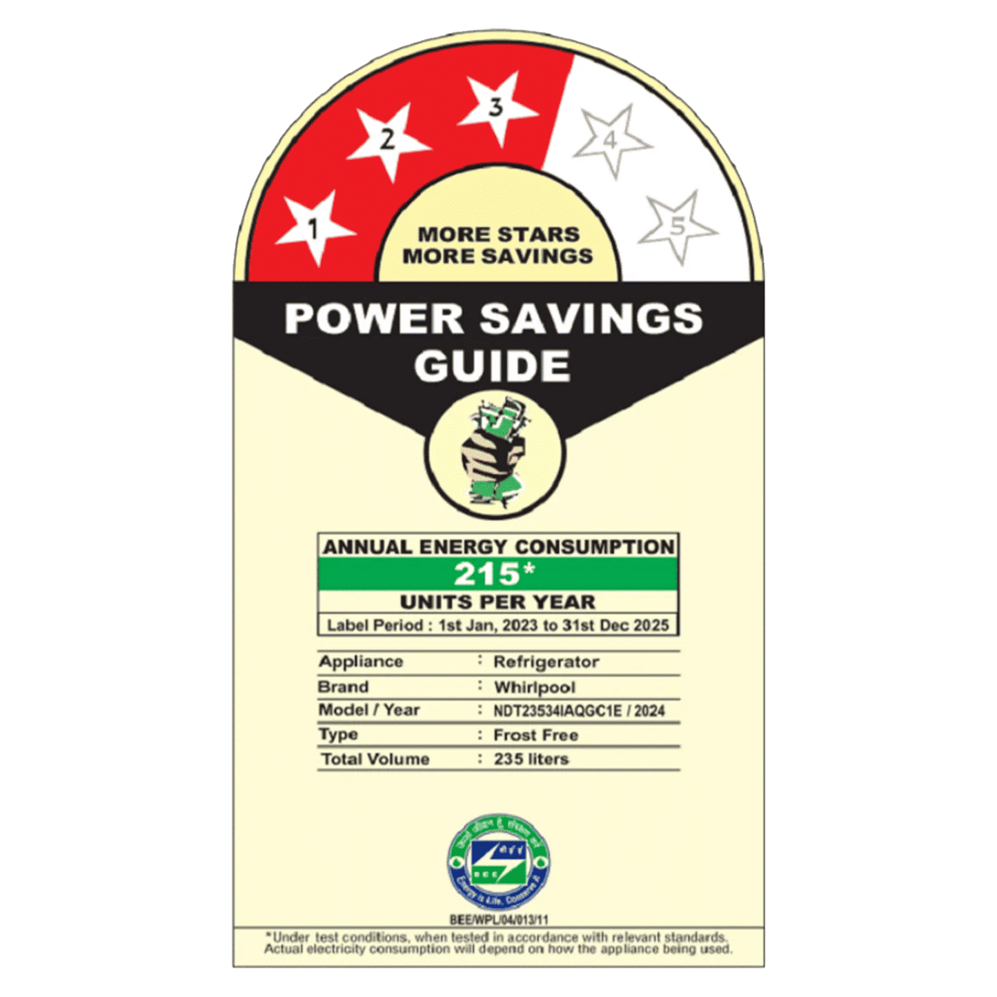 Whirlpool Intellifresh 235 Litres 3 Star Frost Free Double Door Convertible Refrigerator with 6th Sense Technology (22139, Grey)