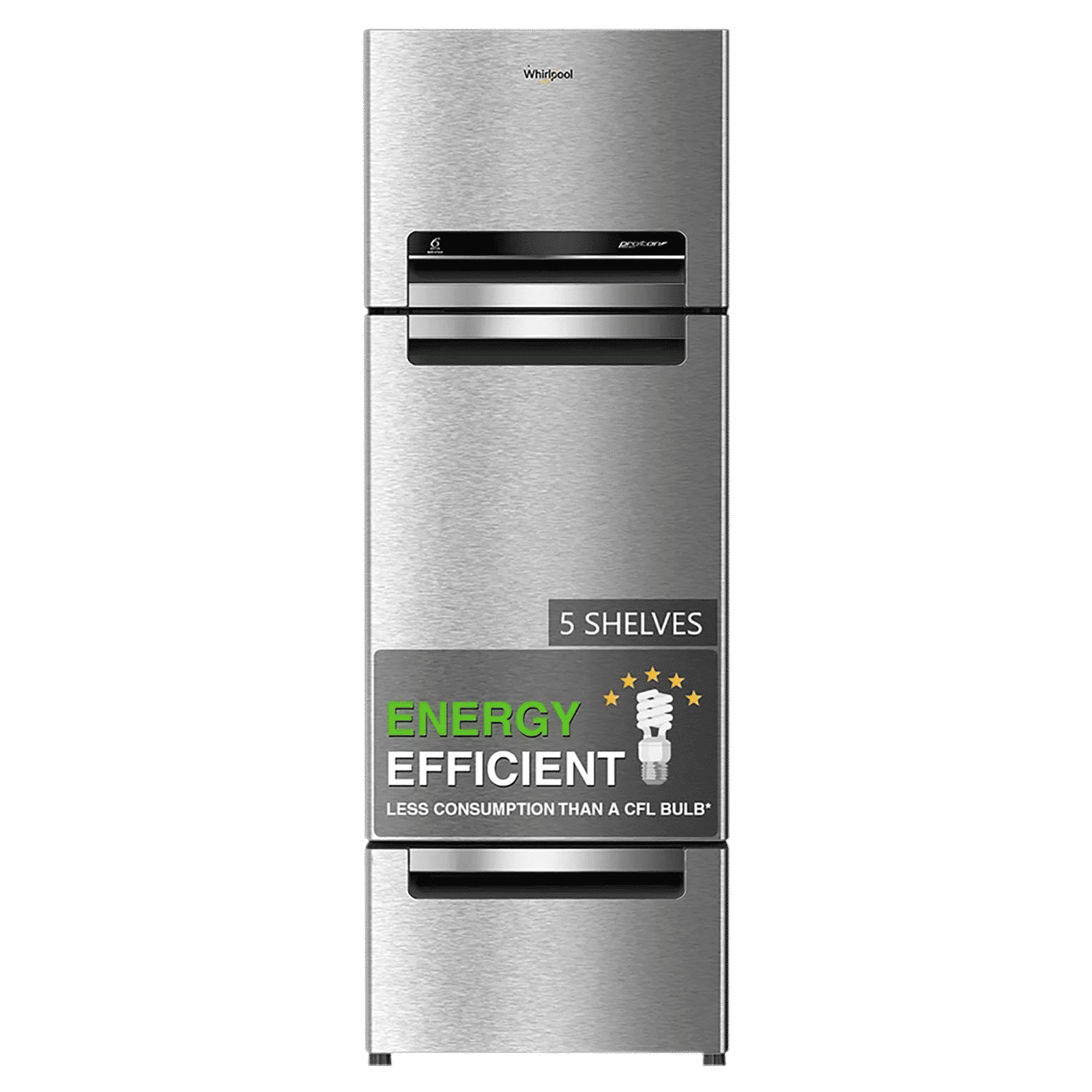 Whirlpool Protton 215 Litres Frost Free Triple Door Refrigerator with Zeolite Technology (22164, Radiant Steel)