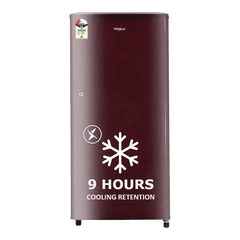 Whirlpool WDE Series 184 Litres 2 Star Direct Cool Single Door Refrigerator with Insulated Capillary Technology (72677, Wine)