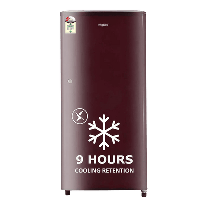 Whirlpool WDE Series 184 Litres 2 Star Direct Cool Single Door Refrigerator with Insulated Capillary Technology (72677, Wine)