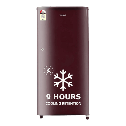 Whirlpool WDE Series 184 Litres 2 Star Direct Cool Single Door Refrigerator with Insulated Capillary Technology (72677, Wine)