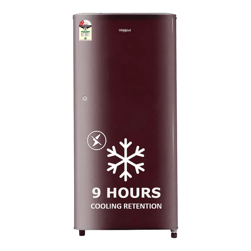 Whirlpool WDE Series 184 Litres 2 Star Direct Cool Single Door Refrigerator with Insulated Capillary Technology (72677, Wine)