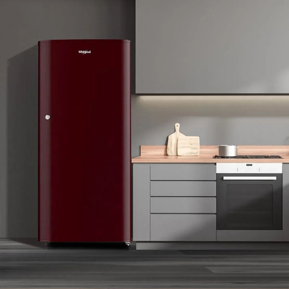 Whirlpool WDE Series 184 Litres 2 Star Direct Cool Single Door Refrigerator with Insulated Capillary Technology (72677, Wine)