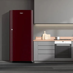 Whirlpool WDE Series 184 Litres 2 Star Direct Cool Single Door Refrigerator with Insulated Capillary Technology (72677, Wine)
