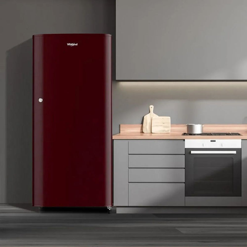 Whirlpool WDE Series 184 Litres 2 Star Direct Cool Single Door Refrigerator with Insulated Capillary Technology (72677, Wine)