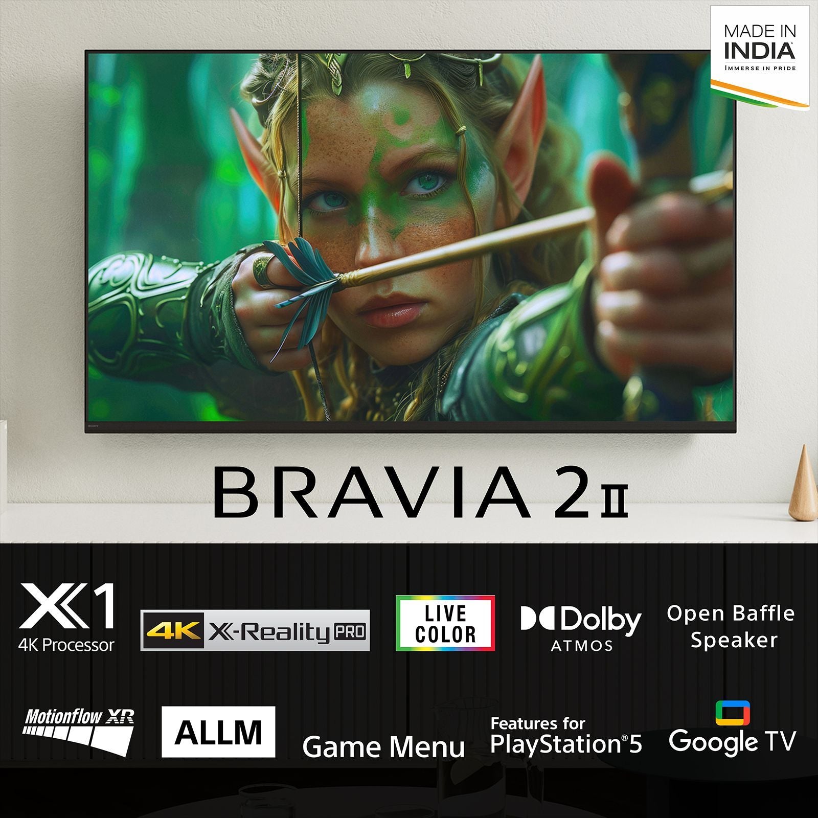 SONY BRAVIA 2 II 139.7 cm (55 inch) 4K Ultra HD LED Smart Google TV with Built- in Chromecast (2025 model)