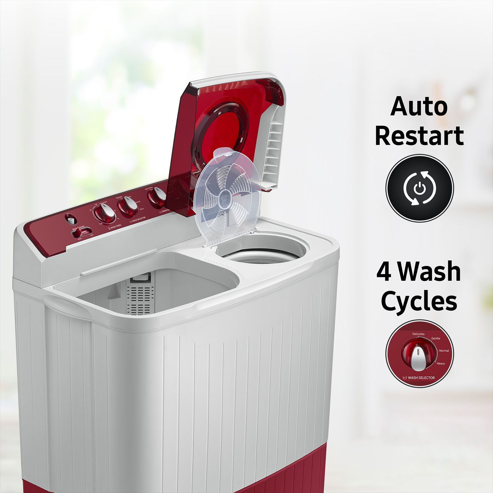 SAMSUNG 7.5 kg 5 Star Semi Automatic Washing Machine with Rat Protection (WT75B3200RR/TL, Dark Grey)