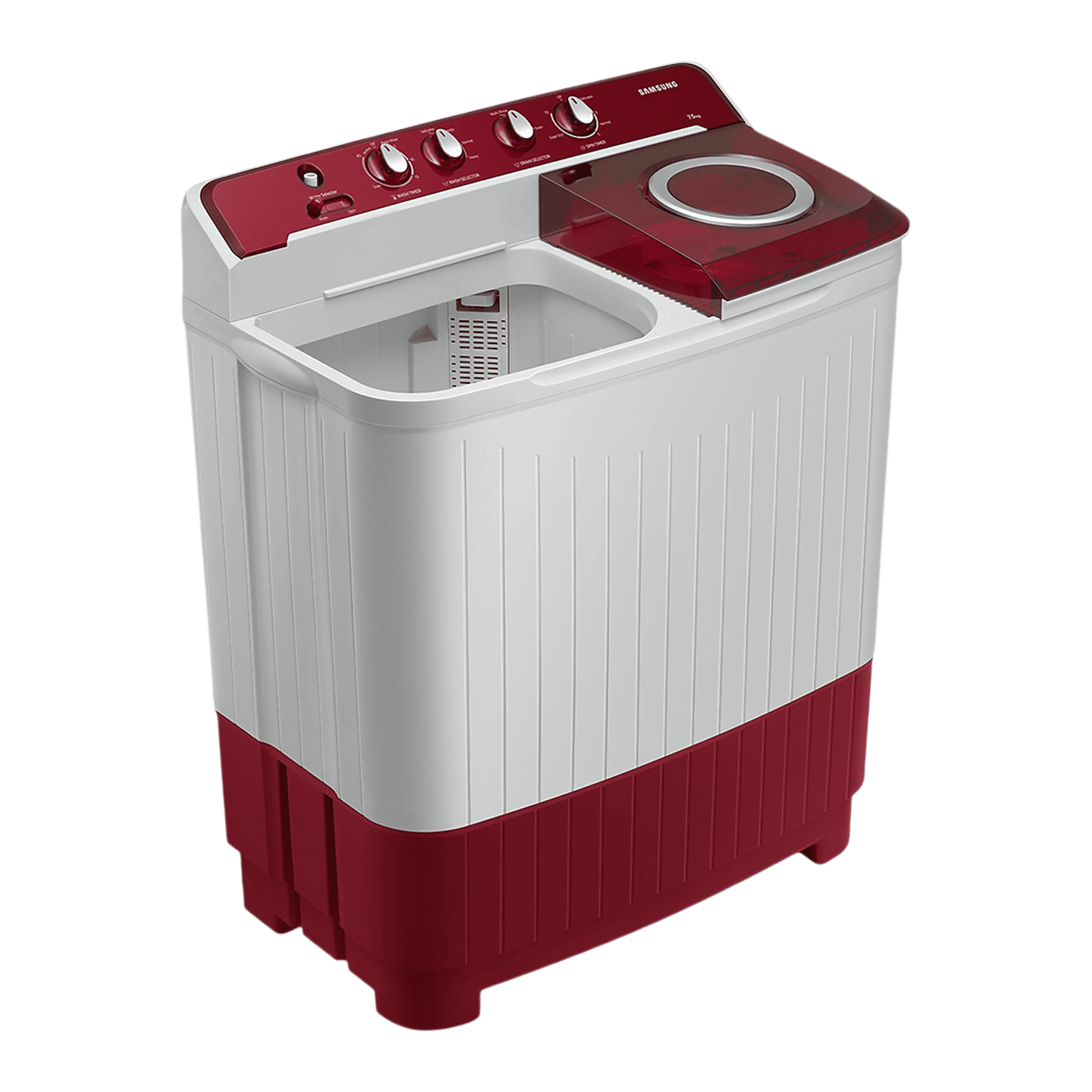 SAMSUNG 7.5 kg 5 Star Semi Automatic Washing Machine with Rat Protection (WT75B3200RR/TL, Dark Grey)