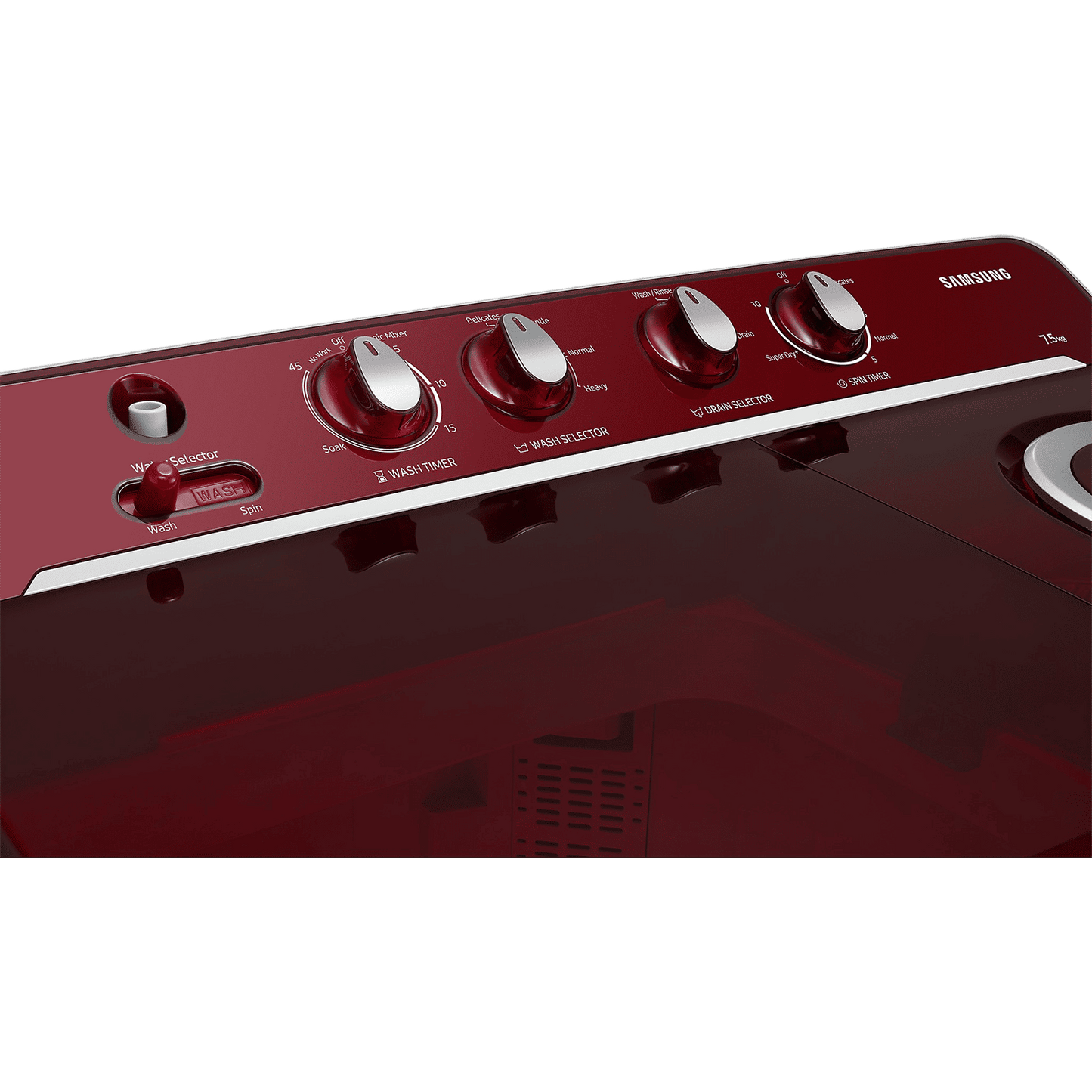 SAMSUNG 7.5 kg 5 Star Semi Automatic Washing Machine with Rat Protection (WT75B3200RR/TL, Dark Grey)