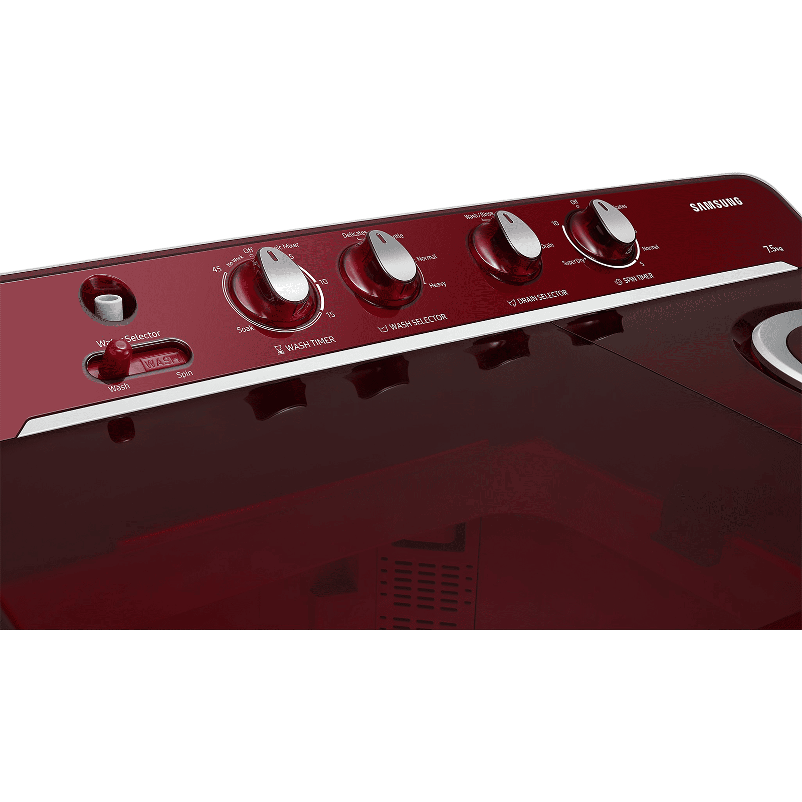 SAMSUNG 7.5 kg 5 Star Semi Automatic Washing Machine with Rat Protection (WT75B3200RR/TL, Dark Grey)