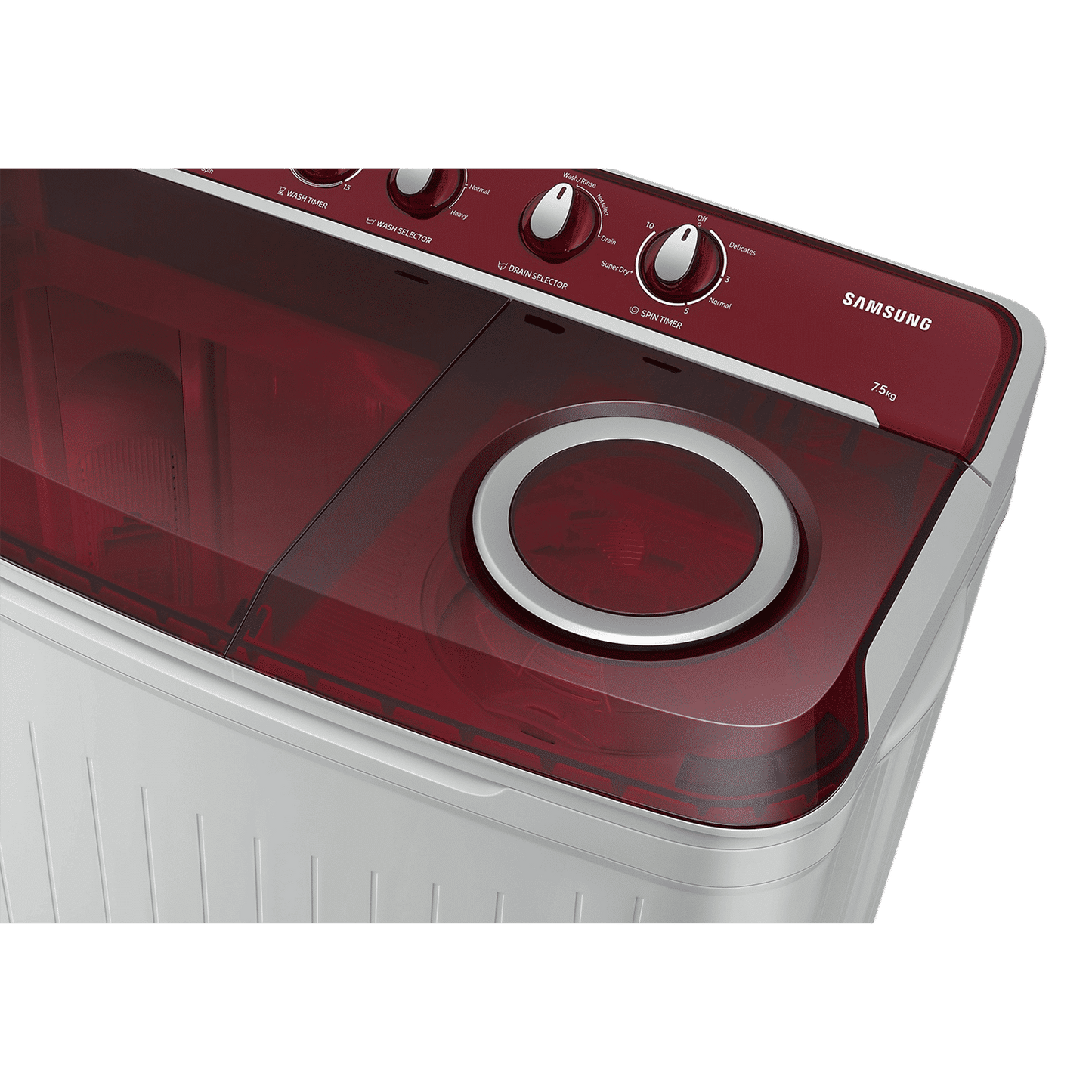 SAMSUNG 7.5 kg 5 Star Semi Automatic Washing Machine with Rat Protection (WT75B3200RR/TL, Dark Grey)