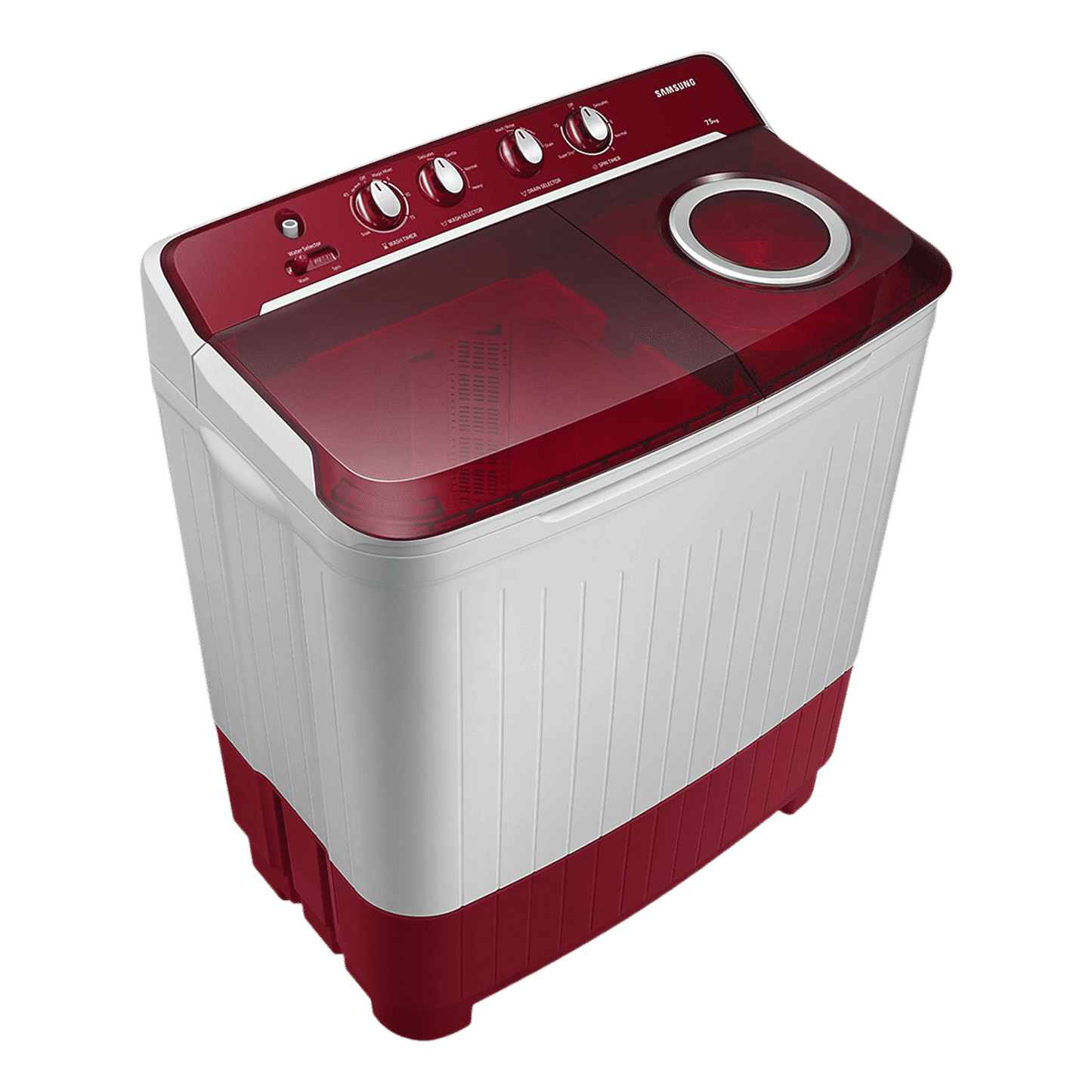 SAMSUNG 7.5 kg 5 Star Semi Automatic Washing Machine with Rat Protection (WT75B3200RR/TL, Dark Grey)