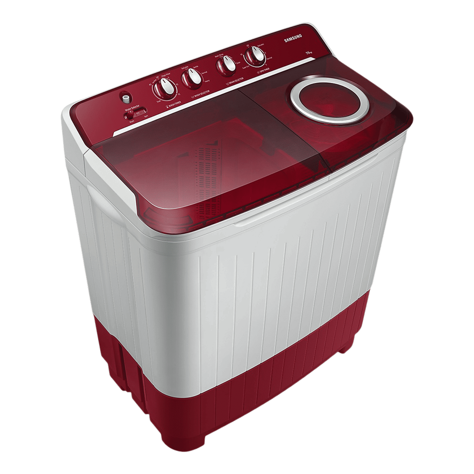 SAMSUNG 7.5 kg 5 Star Semi Automatic Washing Machine with Rat Protection (WT75B3200RR/TL, Dark Grey)