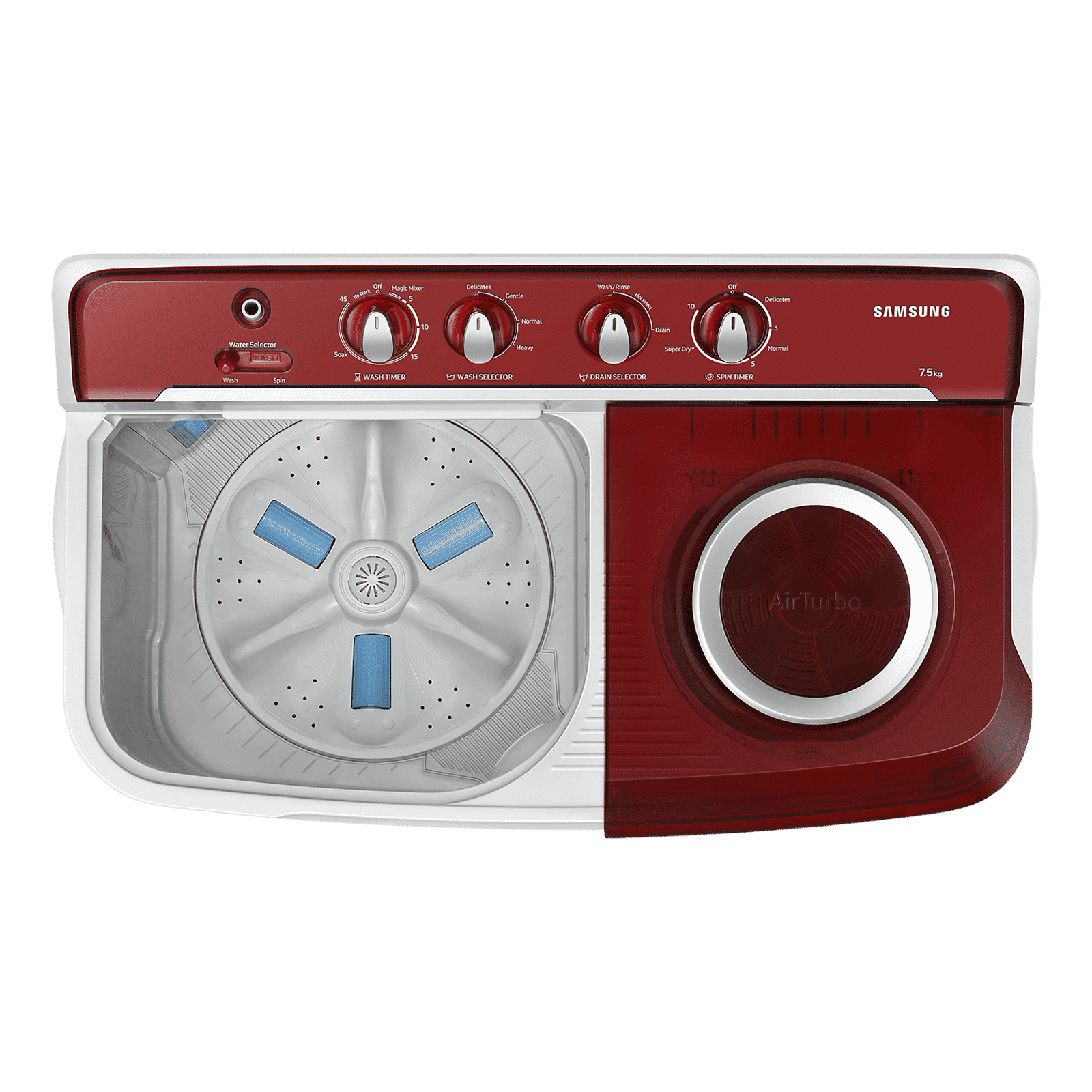 SAMSUNG 7.5 kg 5 Star Semi Automatic Washing Machine with Rat Protection (WT75B3200RR/TL, Dark Grey)