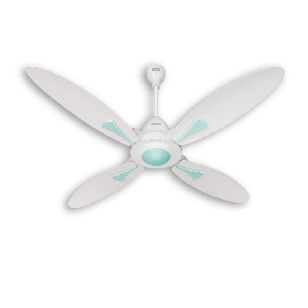 USHA New Bloom Series Dahlia (Inspired by Dahlia) 4-Blade BLDC Ceiling Fan with Bi-Directional Feature | Sleep/Boost/Timer Modes | RF Remote | Dust-Resistant | Whisper-Quiet (White & Light Green)