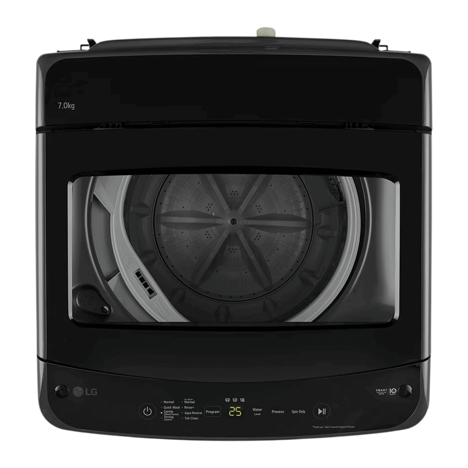 LG 7 kg 5 Star Inverter Fully Automatic Top Load Washing Machine (T70VBMB4ZD.ABMQEIL, Smart Diagnosis, Middle Black)