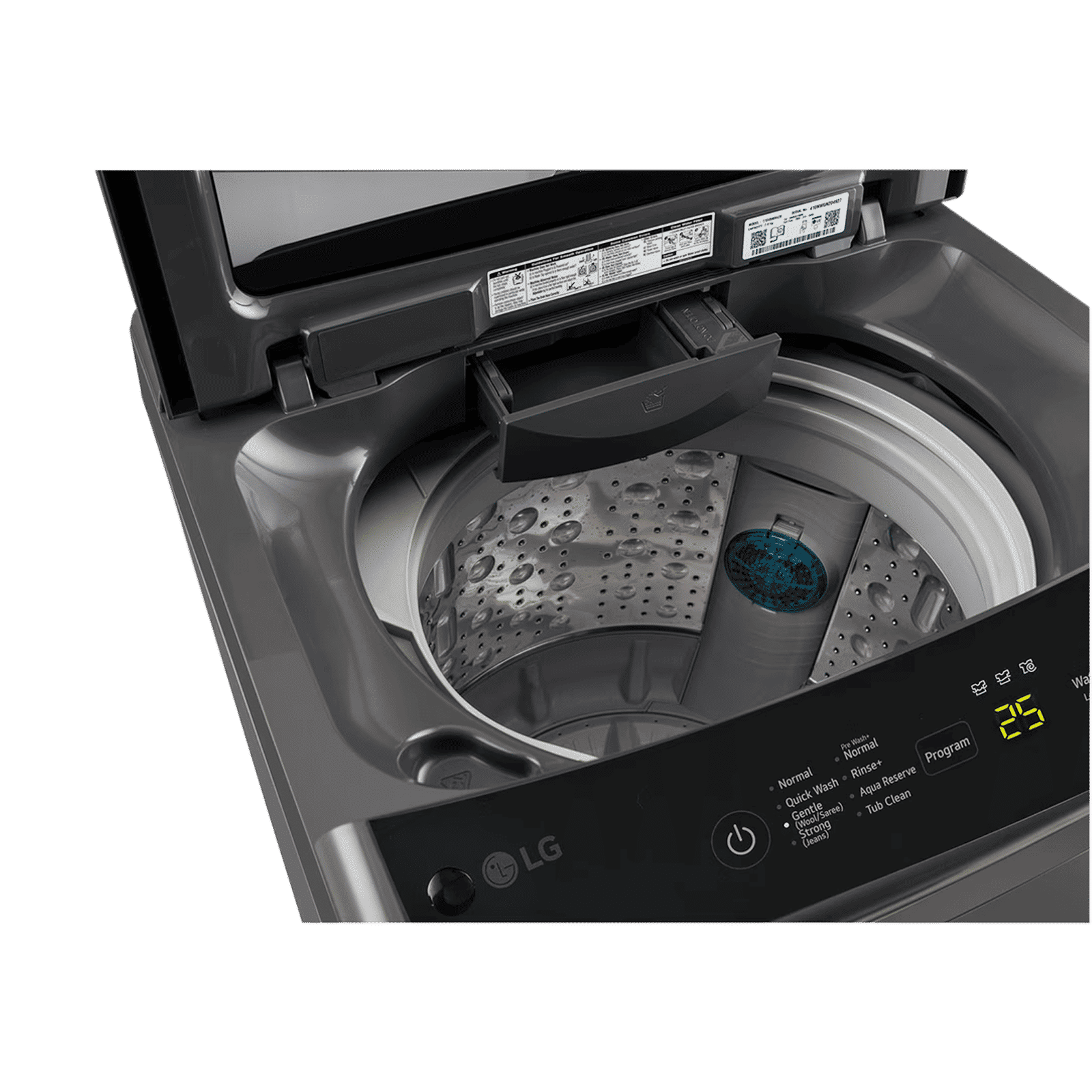 LG 7 kg 5 Star Inverter Fully Automatic Top Load Washing Machine (T70VBMB4ZD.ABMQEIL, Smart Diagnosis, Middle Black)