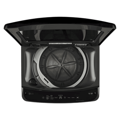 LG 7 kg 5 Star Inverter Fully Automatic Top Load Washing Machine (T70VBMB4ZD.ABMQEIL, Smart Diagnosis, Middle Black)