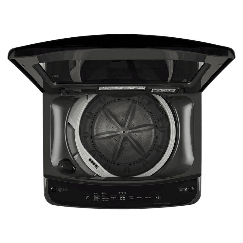 LG 7 kg 5 Star Inverter Fully Automatic Top Load Washing Machine (T70VBMB4ZD.ABMQEIL, Smart Diagnosis, Middle Black)