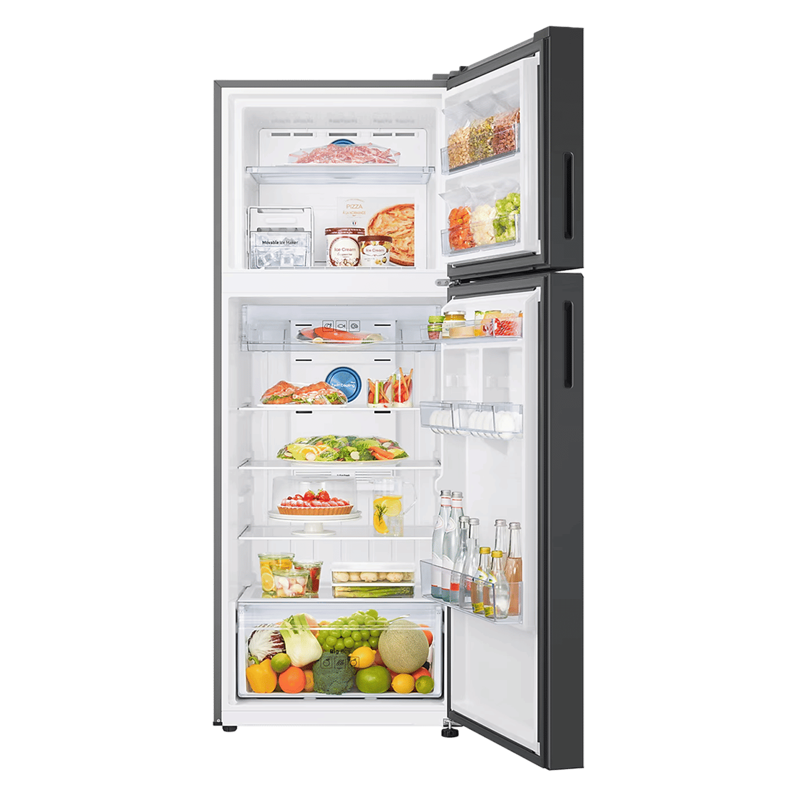 SAMSUNG Bespoke 467 Litres 2 Star Frost Free Double Door Smart Wifi Enabled Refrigerator with AI Energy Mode (RT80F51C2FHL, Black Doi)