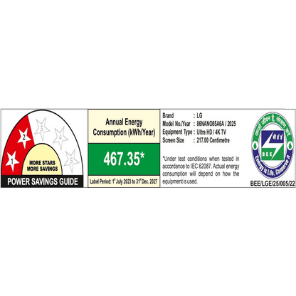 LG NanoCell AI NANO80 218 cm (86 inch) 4K Ultra HD Smart WebOS TV with AI Magic Remote (2025 model)