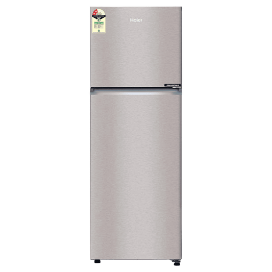 Haier HRF-3182I 268 Litres 2 Star Frost Free Double Door Convertible Refrigerator with Turbo Icing Technology (HRF-3182IBNS-P, Nickel Steel)