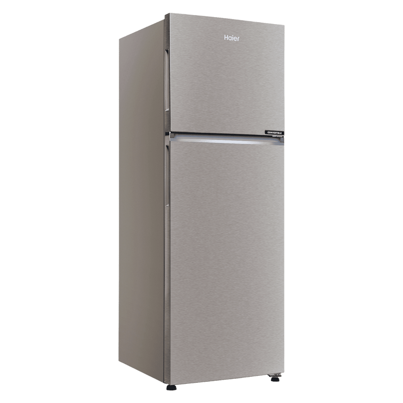 Haier HRF-3182I 268 Litres 2 Star Frost Free Double Door Convertible Refrigerator with Turbo Icing Technology (HRF-3182IBNS-P, Nickel Steel)