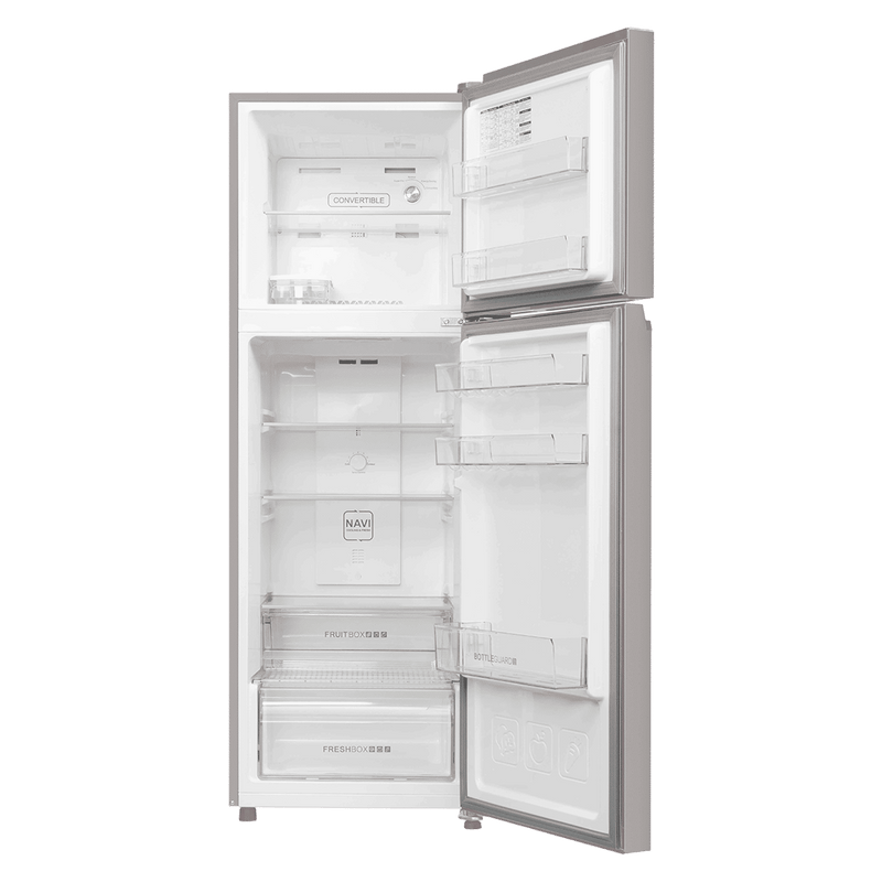 Haier HRF-3182I 268 Litres 2 Star Frost Free Double Door Convertible Refrigerator with Turbo Icing Technology (HRF-3182IBNS-P, Nickel Steel)